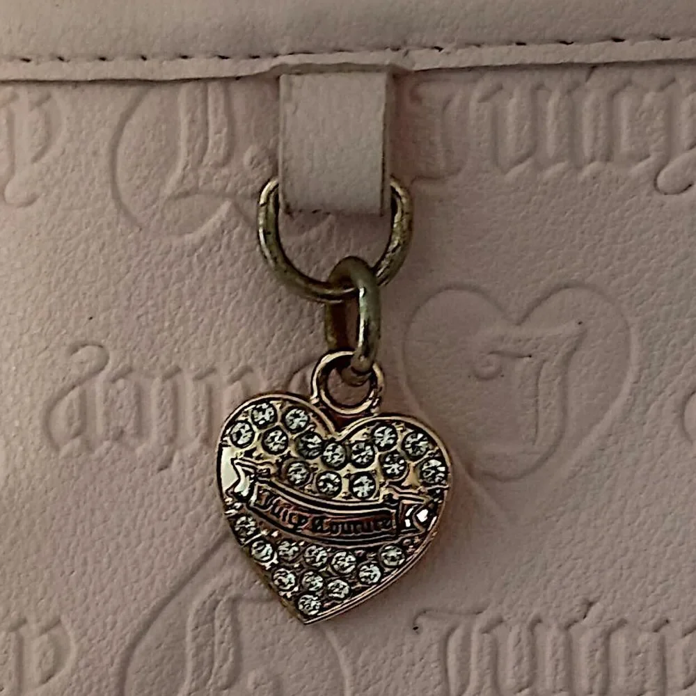 Juicy Couture‎ Pink Faux Leather Backpack Monogram Gold Logo School Travel Bag